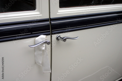 doors of old wedding car photo