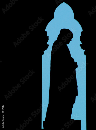 Canvas Print silhouette of a prayer