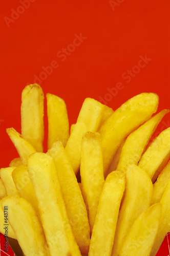 french fries on red