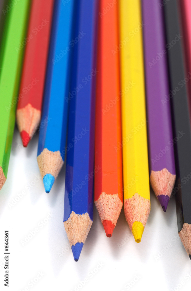 colorful pencils on white