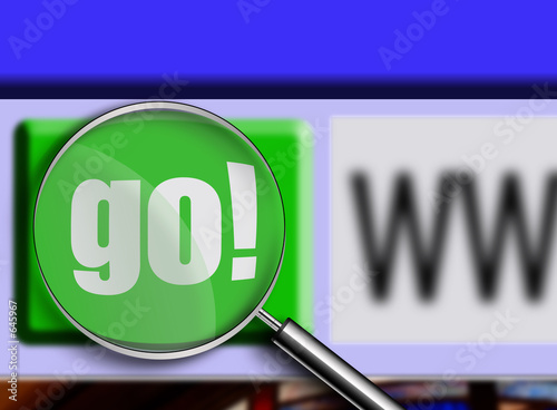 go button with magnifying glass