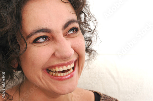 woman's smilling face