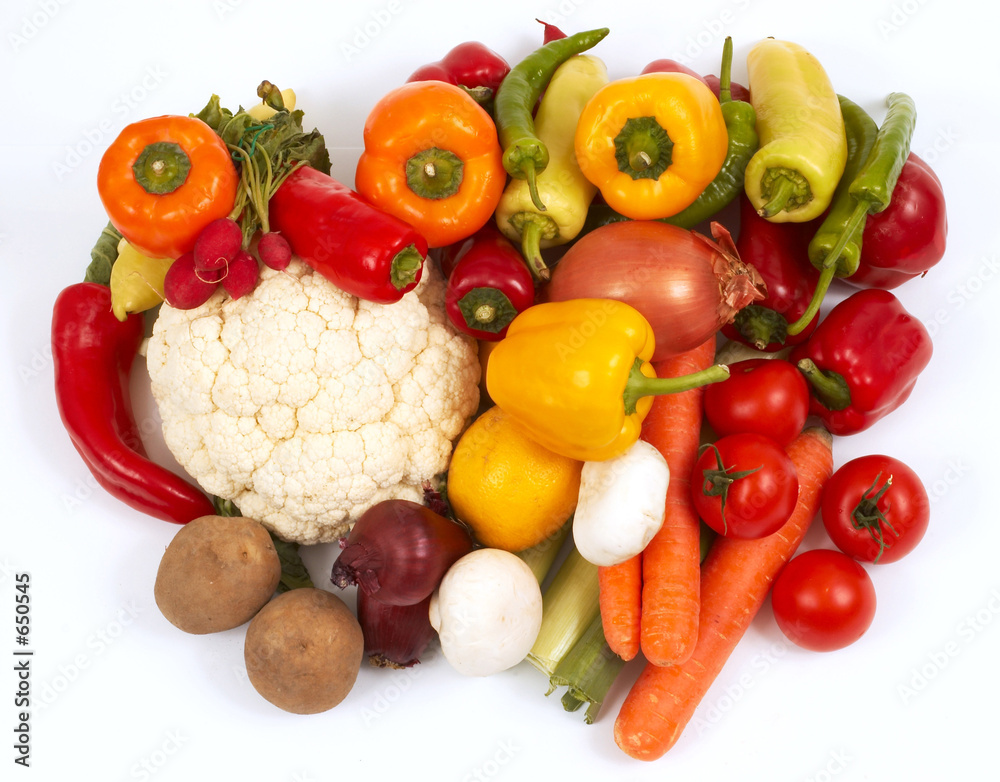 vegetables on white vegetables on white