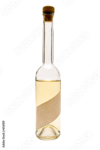Fotografija clear bottle of booze w/ blank label (path include