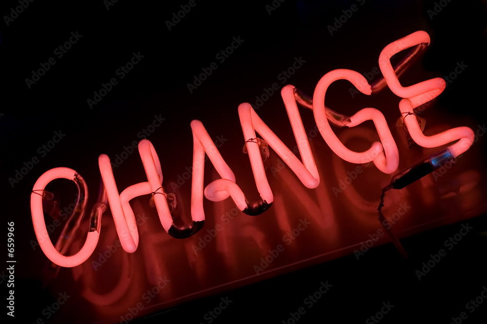 Obraz na plátně neon sign change