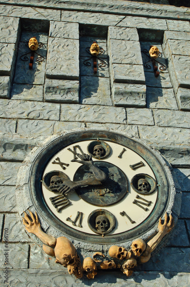 clock on a haunted castle