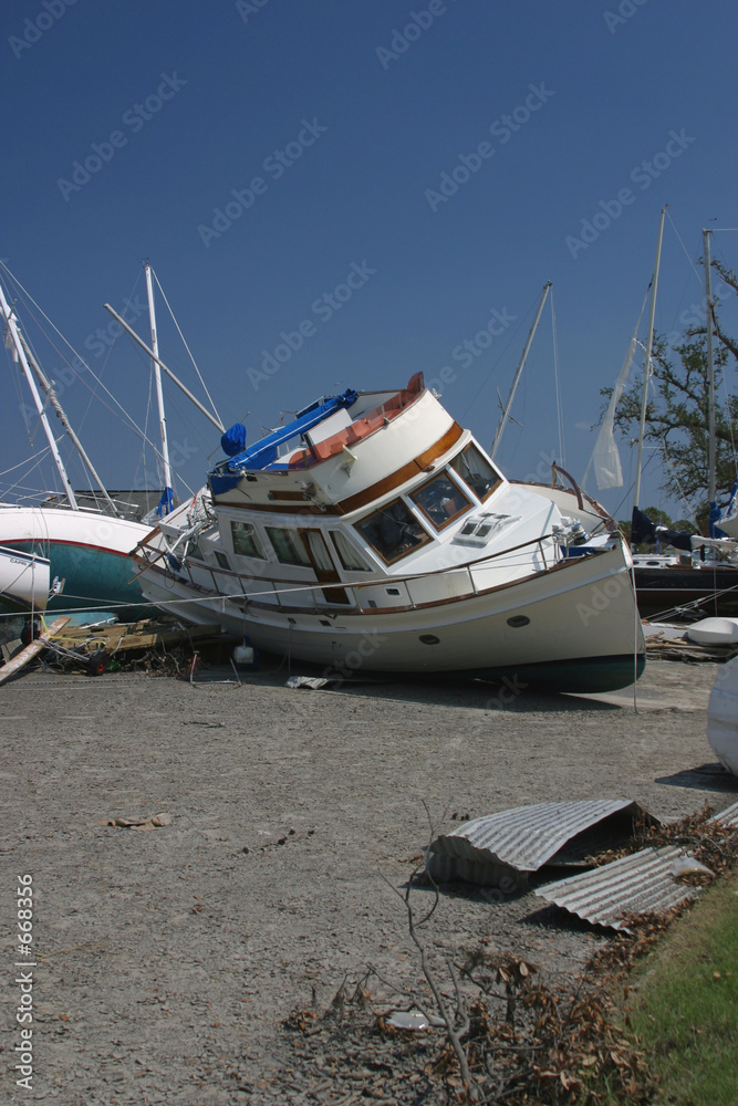 Εκτύπωση καμβά katrina flood boats