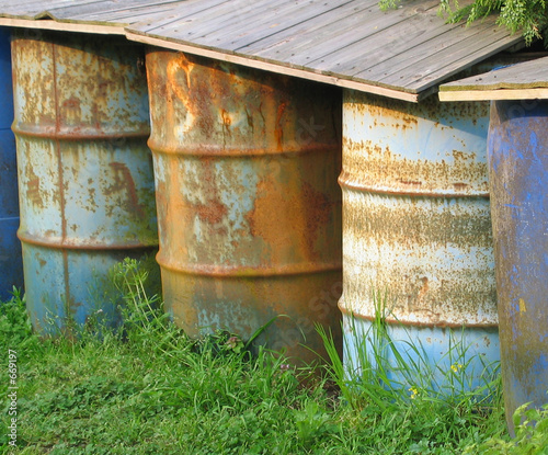 old oil drums
