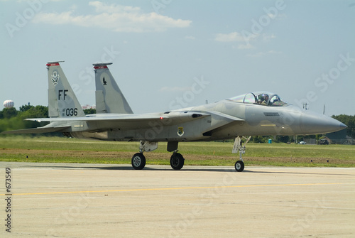f15 eagle jet fighter on runway
