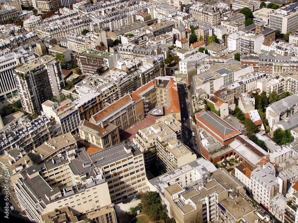 paris centre aerial view panorama