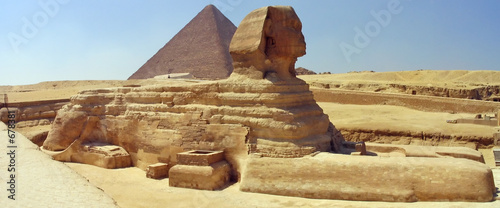 great sphinx, great pyramid.  giza, egypt. #678381