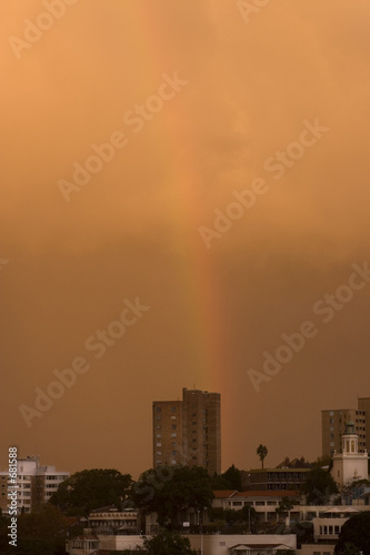 rainbow ower the city