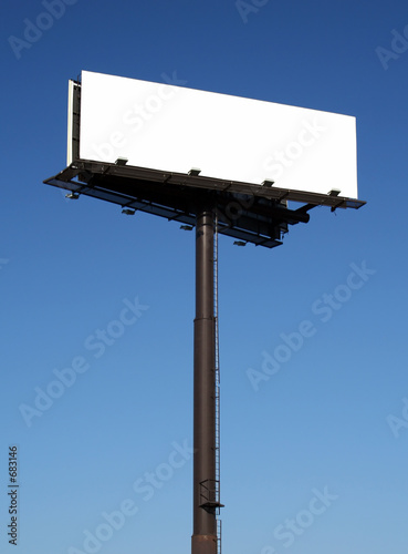 blank billboard against a blue sky
