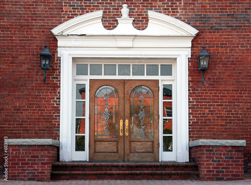 antique double leaded glass doors