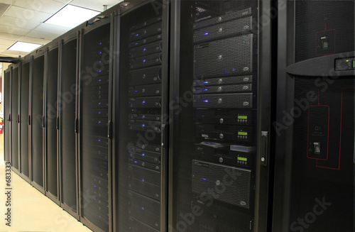 cabinets containing 1u and 2u servers