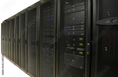 cabinets containing 1u and 2u servers