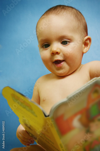 baby boy with book photo