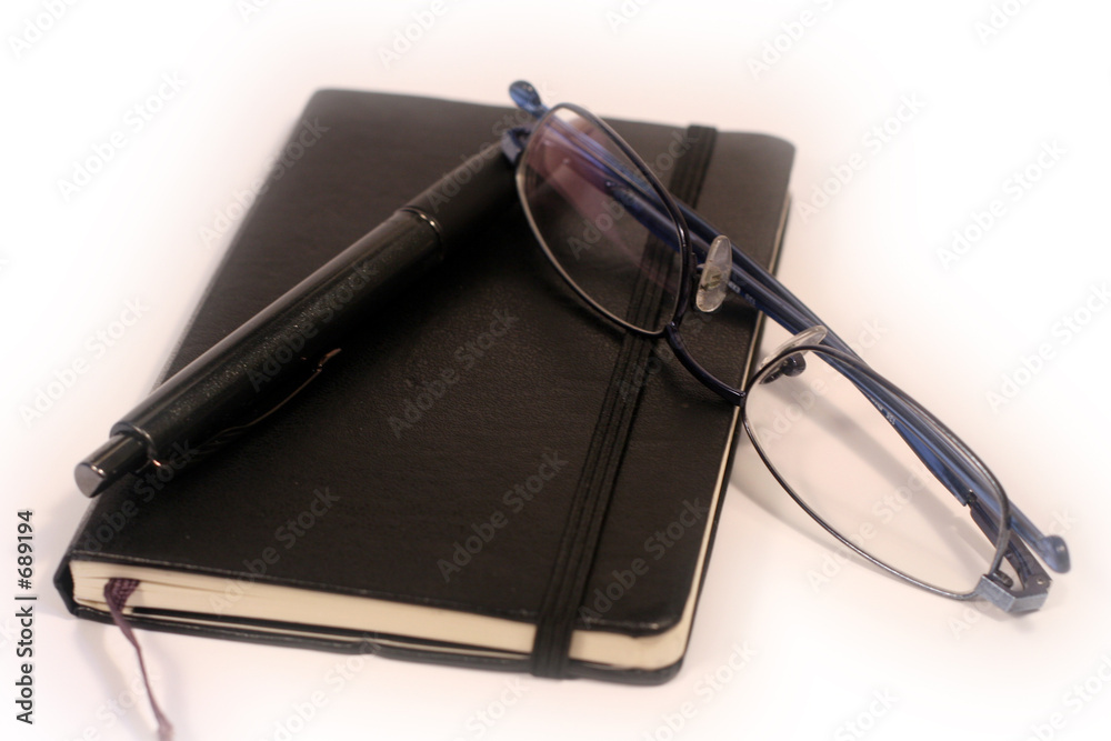 pen, diary and glasses pen, diary and glasses