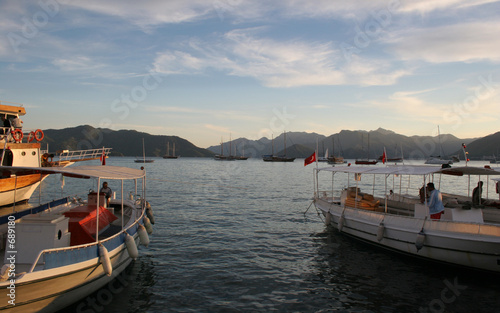 sunset in the harbor
