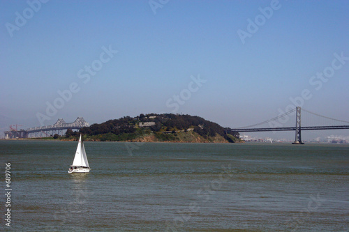 bay bridge and sailboat