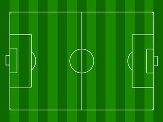 Fotobehang Voetbal Bovenaanzicht voetbalveld groene strepen  © Thomas Weißenfels