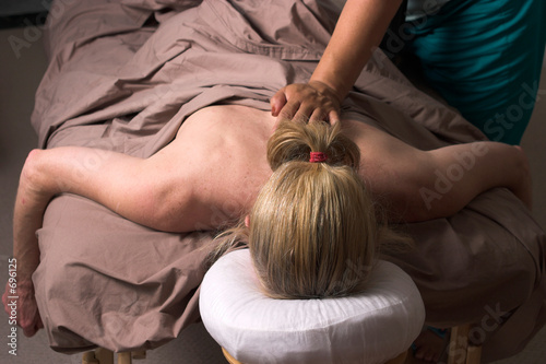 beautiful woman receiving massage 48