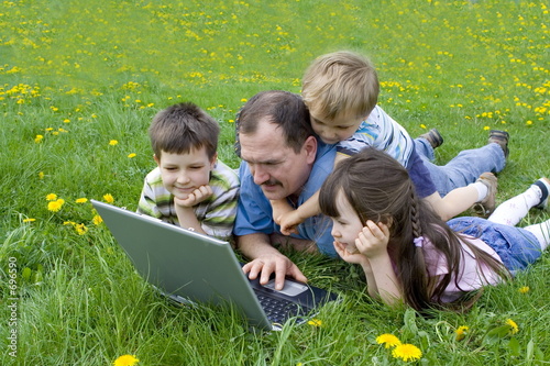 family on meadow