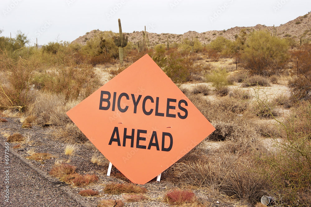 Obraz premium bicycle warning sign