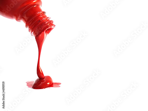 spilling red paint