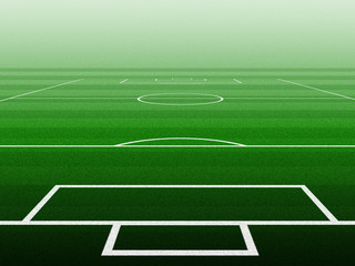 Papier peint photo Football Terrain de football vu du ciel  © Thomas Weißenfels