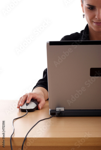 working on a laptop