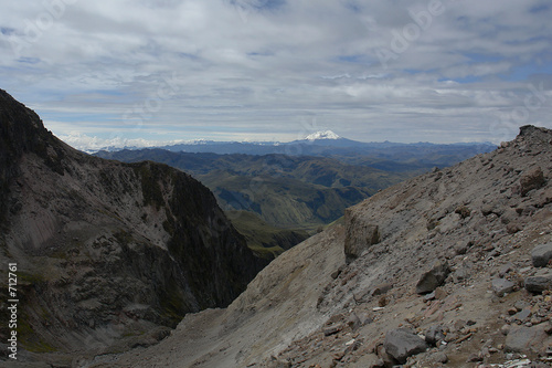 view from volcano cayambe on volcano antisana