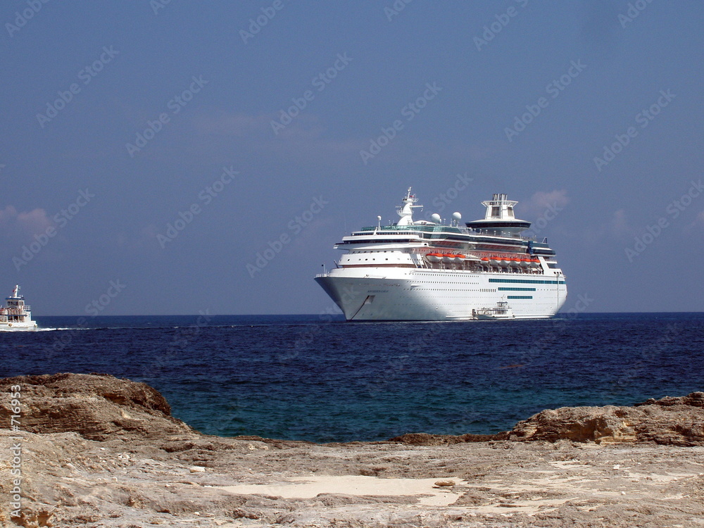 cruise ship from the beach