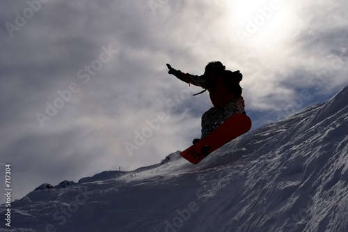 snowboarder's flying