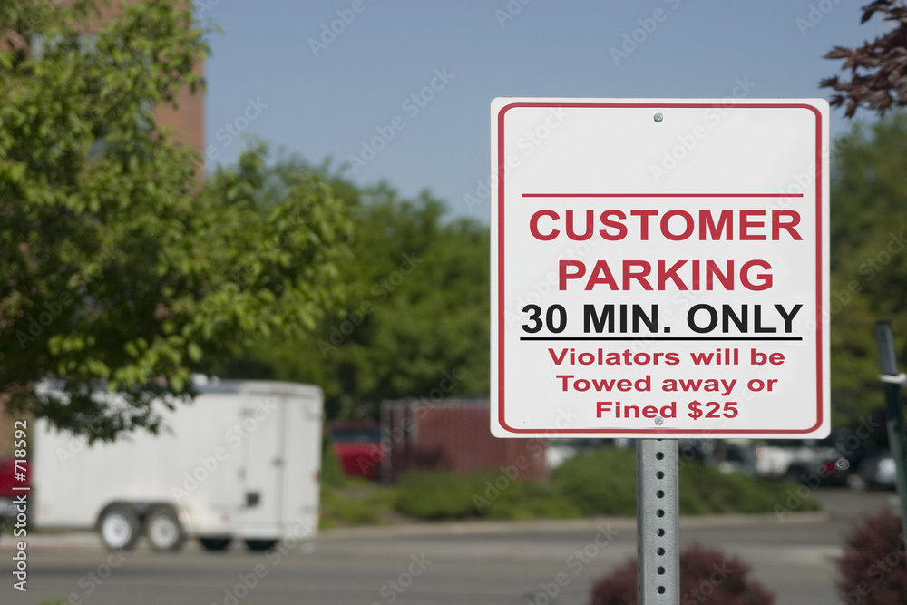 Fotografia customer parking sign