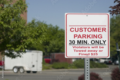 Billede på lærred customer parking sign