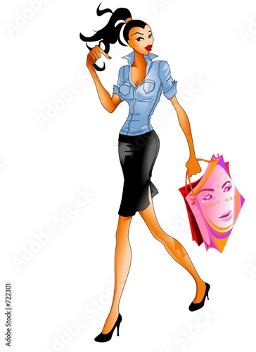 fashionable personal shopper going around.