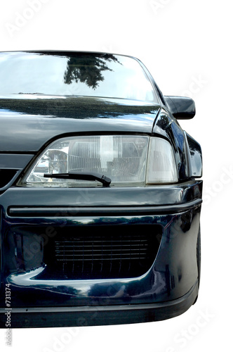 black modern car front isolated
