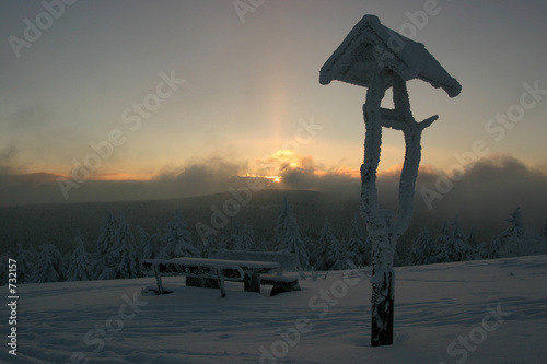 sonnenuntergang auf dem schneekopf photo