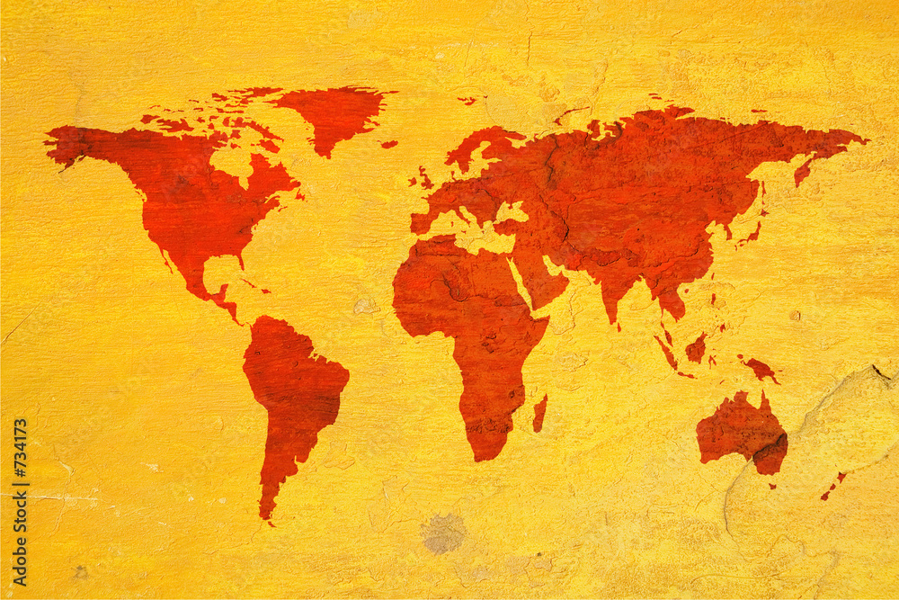 Fototapeta mapa świata na teksturowanej tło
