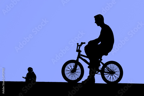 cyclist and bike, concept