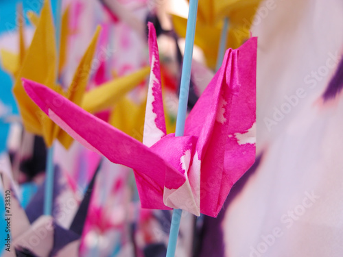 pink origami photo