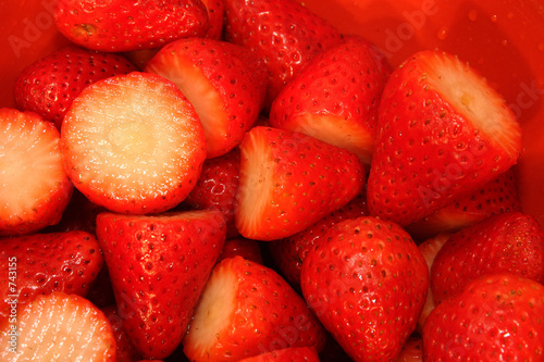 fresh hulled strawberries