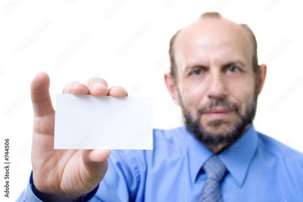 businessman with an empty card businessman with an empty card