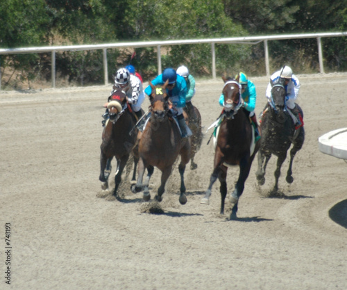 race horses in the turn