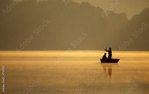 Fototapet anglers fishing
