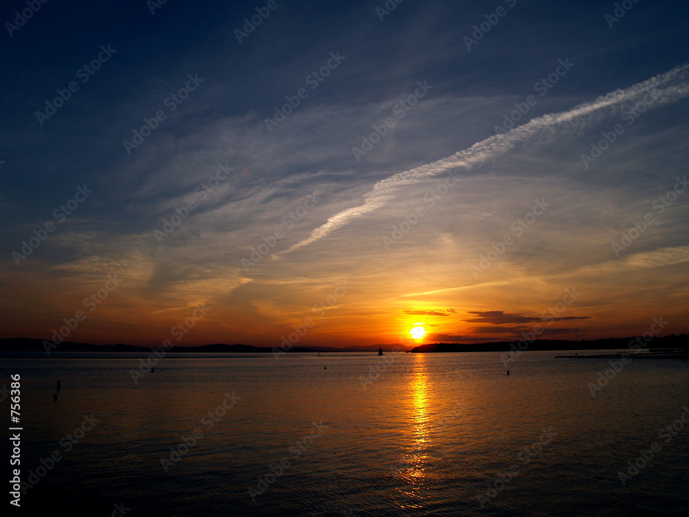 sunset at the lake.