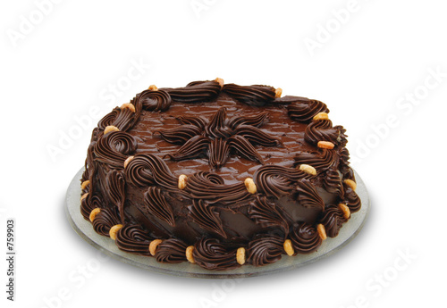 dark chocolate cake. well decorated