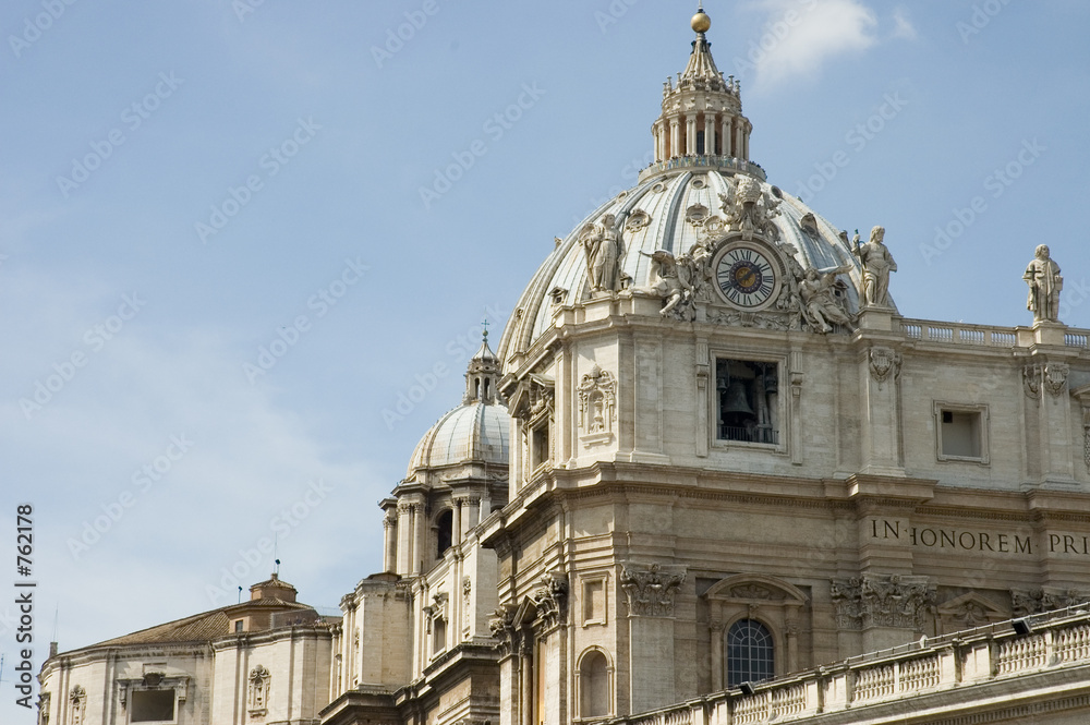 close view of st peter's dome, rome