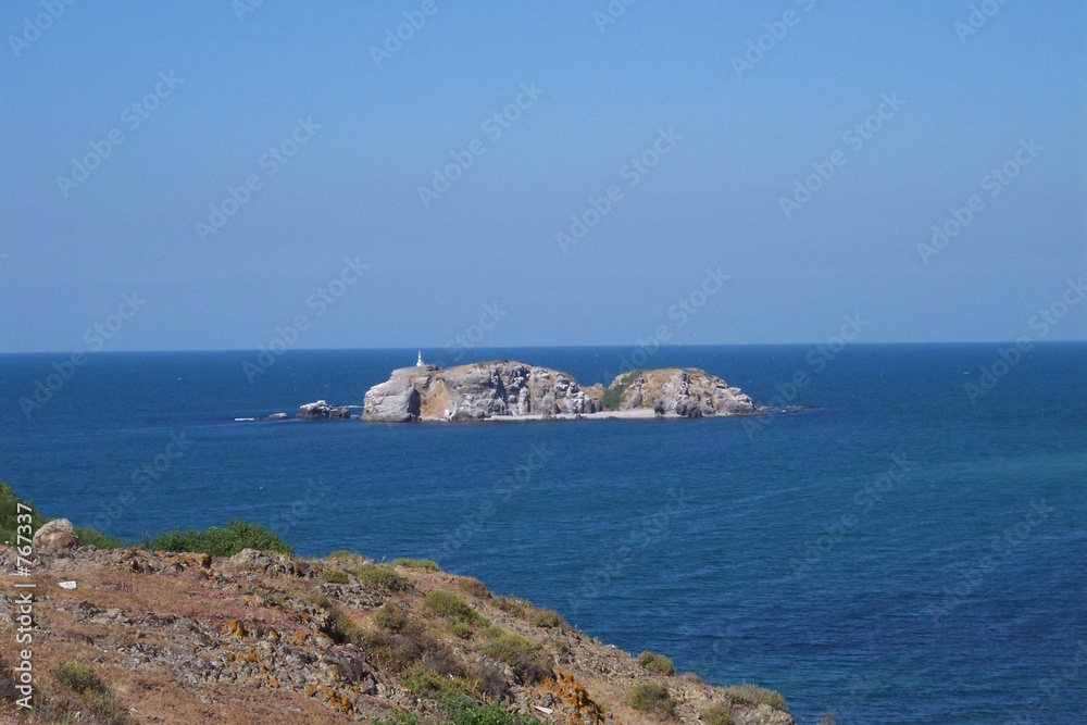 island with lighthouse